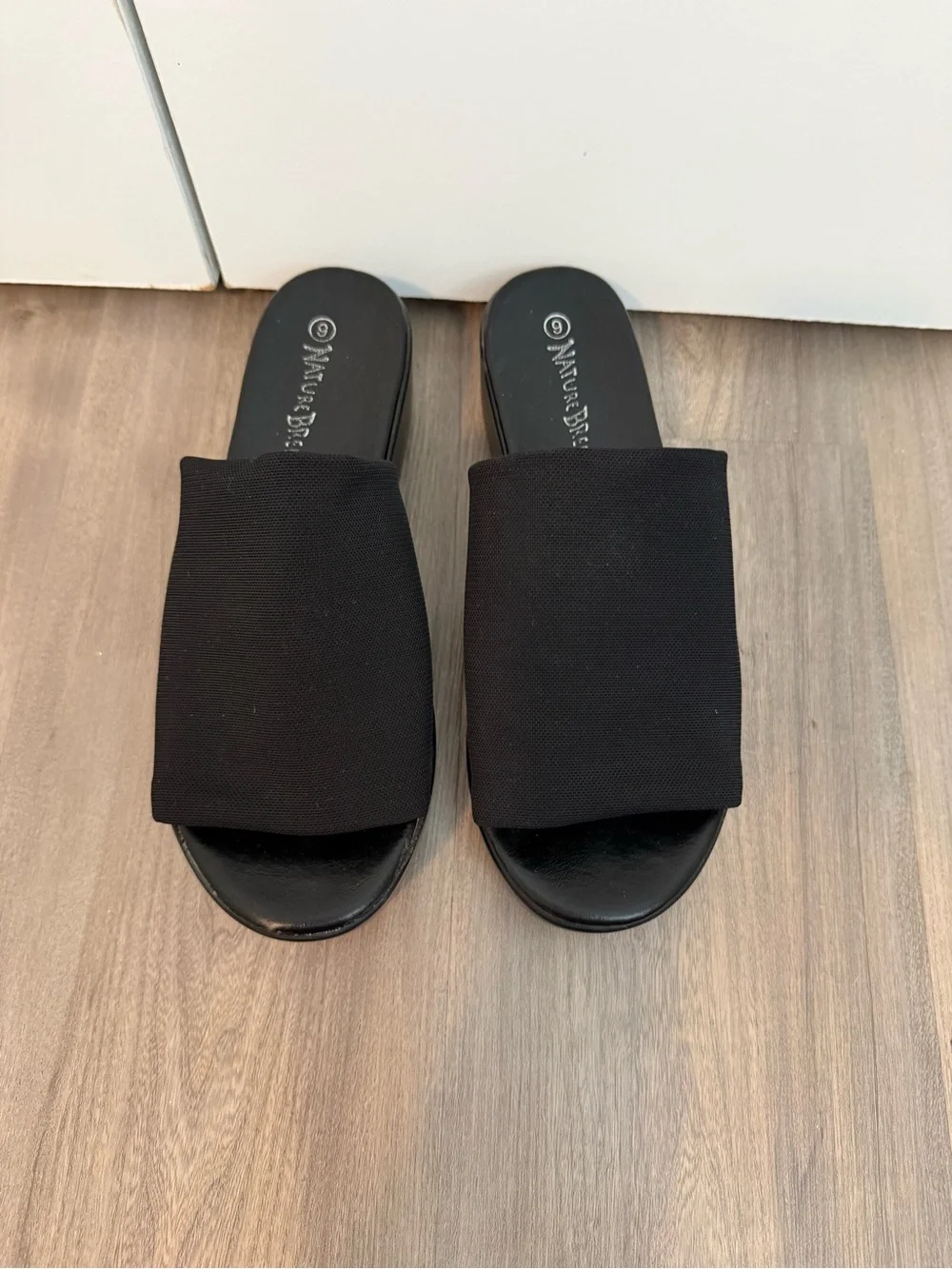 Naturalizer Black Platform Slide Sandals